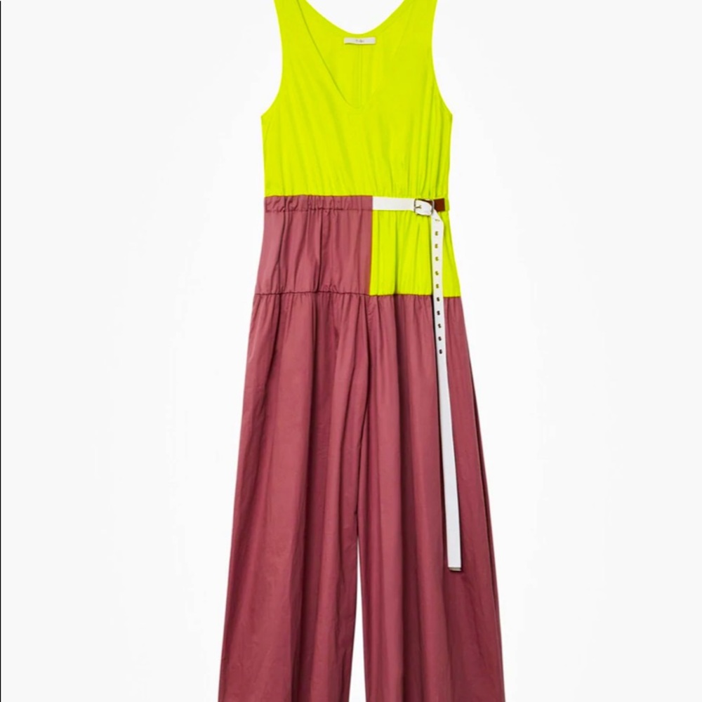 Tibi Tech Poplin Colorblock Jumpsuit - image 1